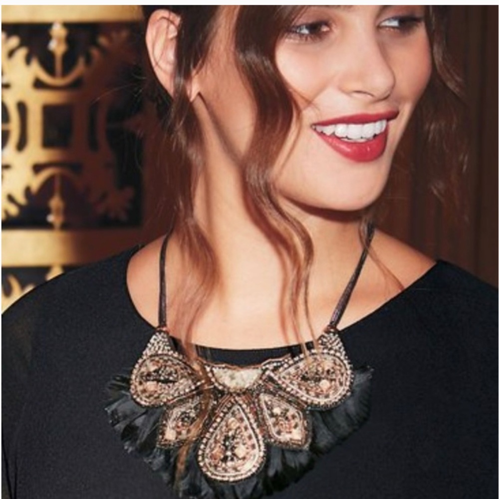 NWT- Stella and Dot Constantine feather necklace